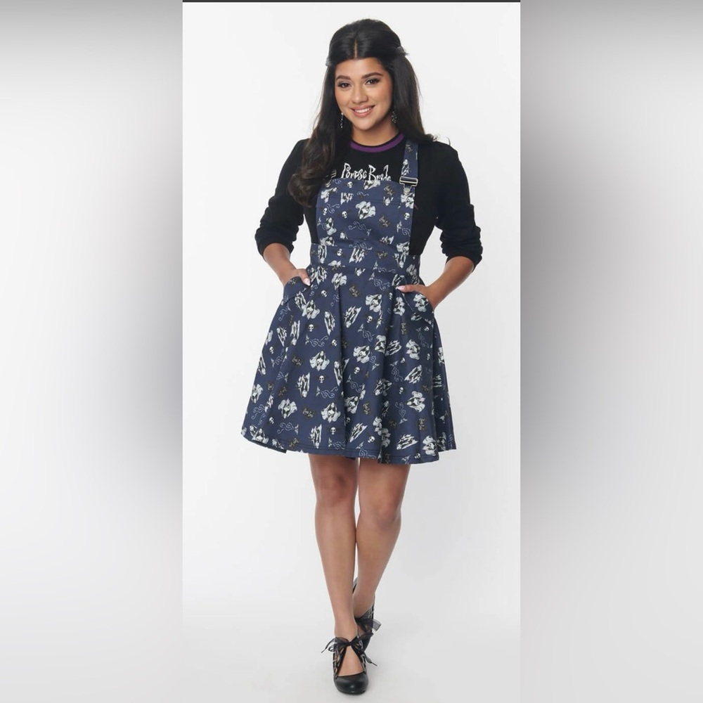 CORPSE BRIDE X UNIQUE VINTAGE CORPSE BRIDE BRIONNE PINAFORE SKIRT 1x